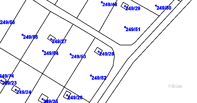 Parcela st. 249/28 v KÚ Lobzy, Katastrální mapa