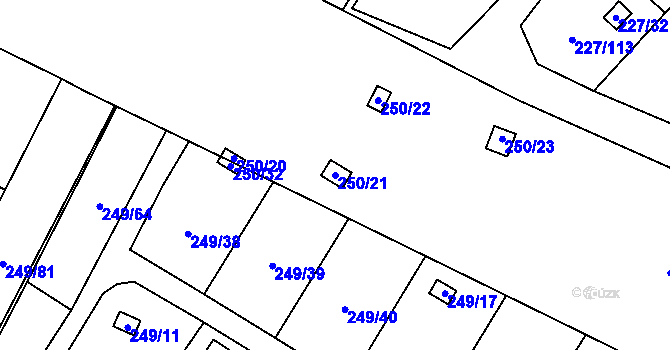 Parcela st. 250/21 v KÚ Lobzy, Katastrální mapa