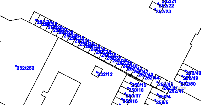 Parcela st. 252/36 v KÚ Lobzy, Katastrální mapa