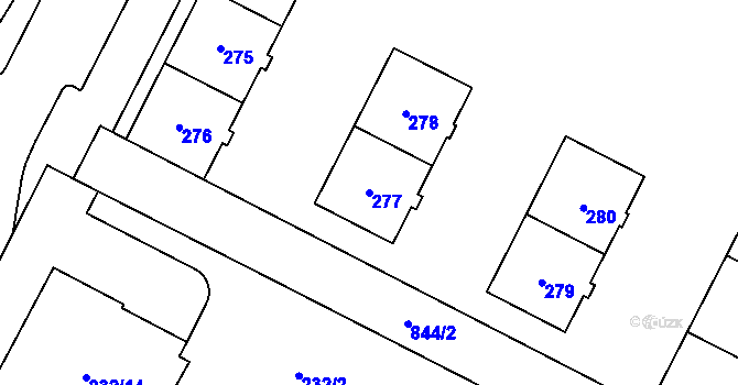 Parcela st. 277 v KÚ Lobzy, Katastrální mapa