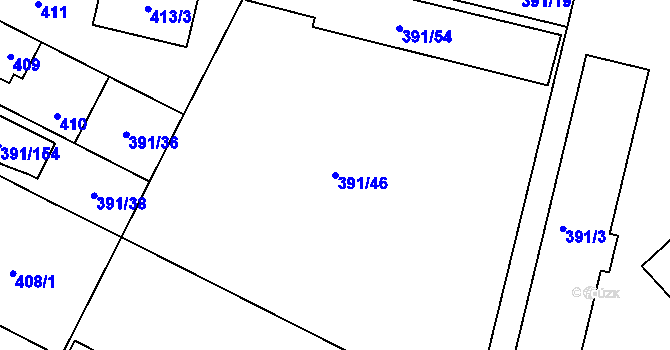 Parcela st. 391/46 v KÚ Lobzy, Katastrální mapa