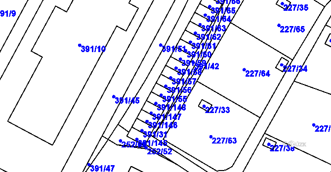Parcela st. 391/56 v KÚ Lobzy, Katastrální mapa