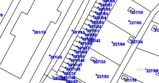 Parcela st. 391/58 v KÚ Lobzy, Katastrální mapa