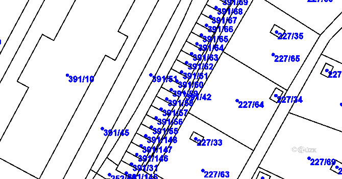 Parcela st. 391/59 v KÚ Lobzy, Katastrální mapa