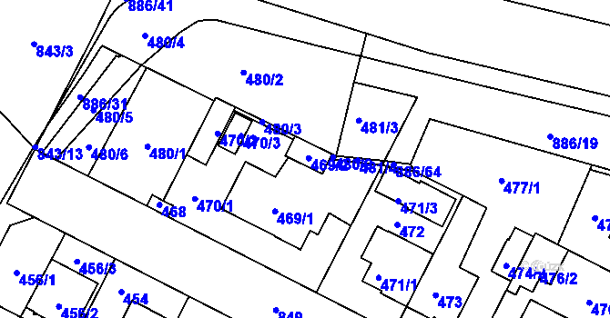 Parcela st. 469/2 v KÚ Lobzy, Katastrální mapa