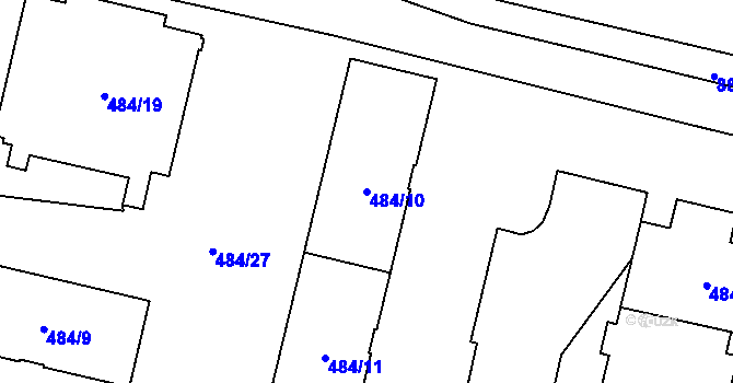 Parcela st. 484/10 v KÚ Lobzy, Katastrální mapa