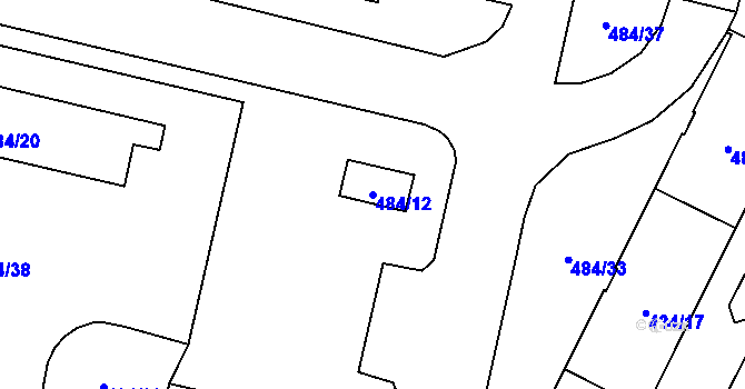 Parcela st. 484/12 v KÚ Lobzy, Katastrální mapa