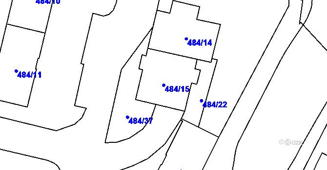 Parcela st. 484/15 v KÚ Lobzy, Katastrální mapa