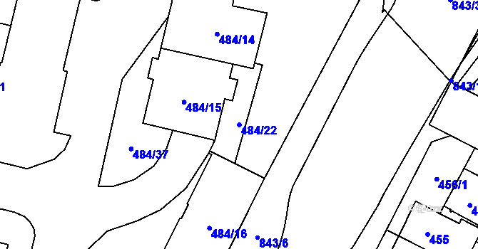 Parcela st. 484/22 v KÚ Lobzy, Katastrální mapa