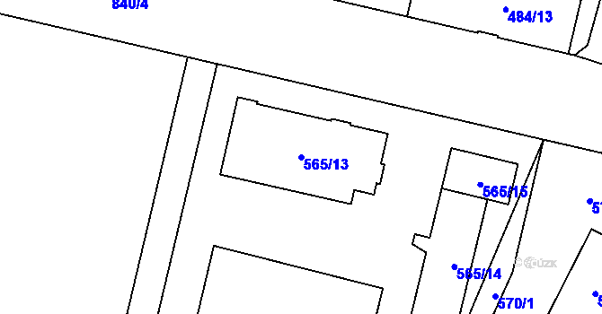Parcela st. 565/13 v KÚ Lobzy, Katastrální mapa