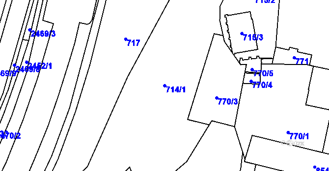 Parcela st. 714/1 v KÚ Lobzy, Katastrální mapa