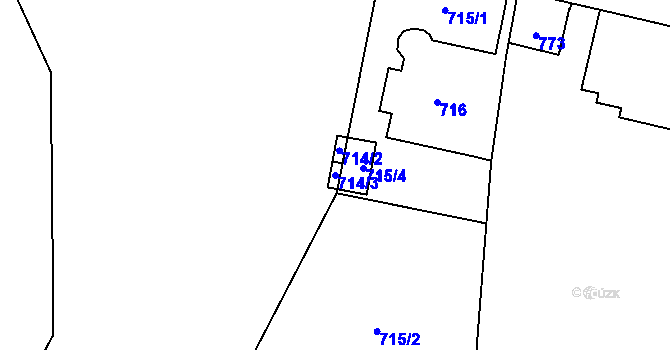 Parcela st. 714/3 v KÚ Lobzy, Katastrální mapa