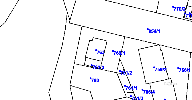 Parcela st. 763 v KÚ Lobzy, Katastrální mapa