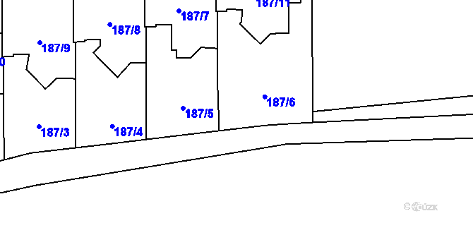 Parcela st. 187/19 v KÚ Lobzy, Katastrální mapa