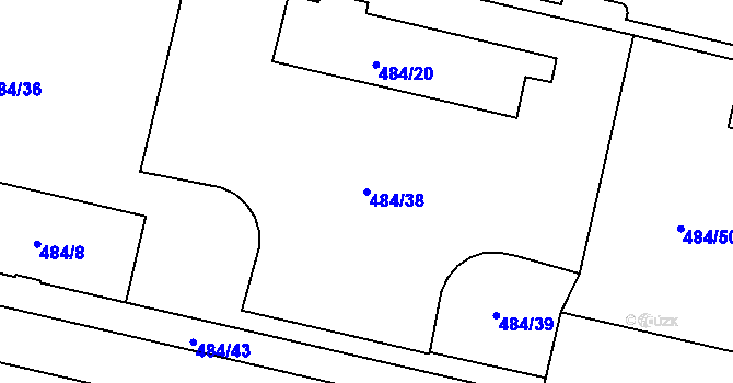 Parcela st. 484/38 v KÚ Lobzy, Katastrální mapa