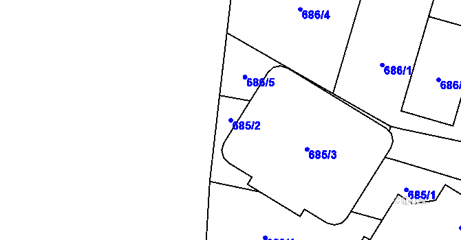 Parcela st. 685/2 v KÚ Lobzy, Katastrální mapa