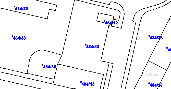 Parcela st. 484/50 v KÚ Lobzy, Katastrální mapa