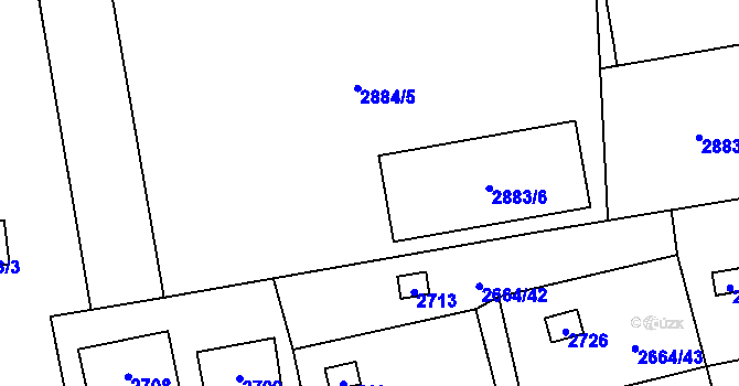 Parcela st. 2883/5 v KÚ Doubravka, Katastrální mapa