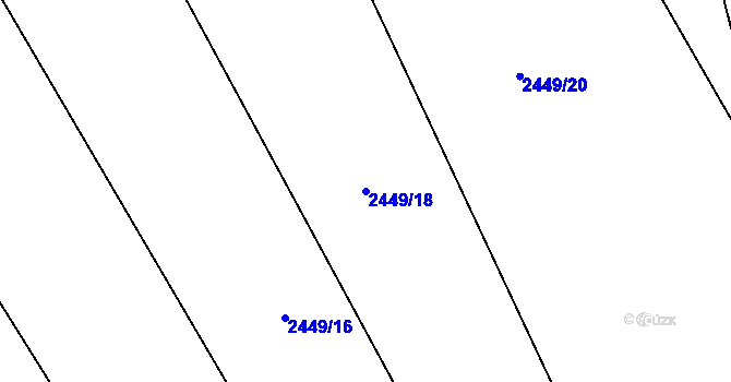 Parcela st. 2449/18 v KÚ Doubravka, Katastrální mapa