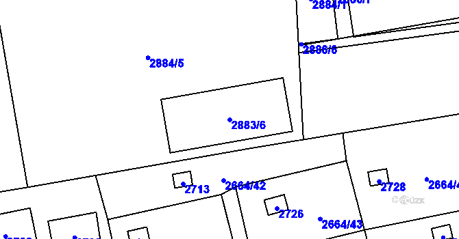Parcela st. 2883/6 v KÚ Doubravka, Katastrální mapa