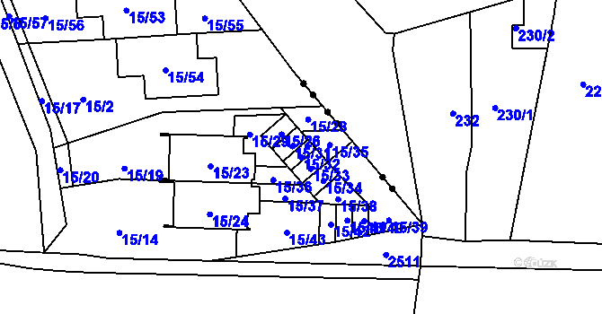 Parcela st. 15/32 v KÚ Doubravka, Katastrální mapa