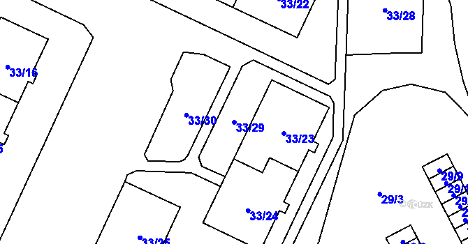 Parcela st. 33/29 v KÚ Doubravka, Katastrální mapa
