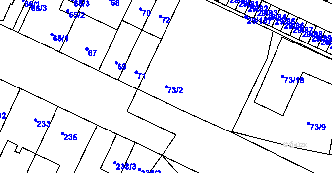 Parcela st. 73/2 v KÚ Doubravka, Katastrální mapa