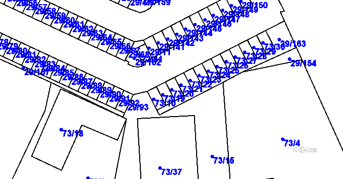 Parcela st. 73/20 v KÚ Doubravka, Katastrální mapa