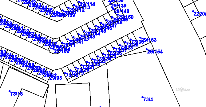 Parcela st. 73/25 v KÚ Doubravka, Katastrální mapa