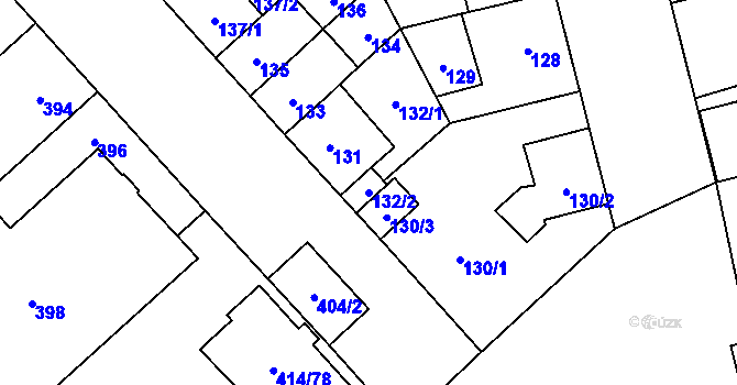 Parcela st. 132/2 v KÚ Doubravka, Katastrální mapa