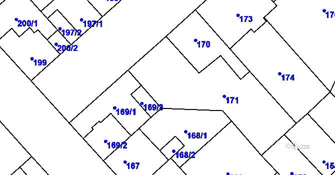 Parcela st. 172 v KÚ Doubravka, Katastrální mapa