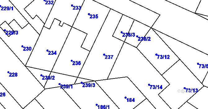 Parcela st. 237 v KÚ Doubravka, Katastrální mapa
