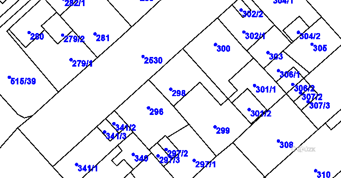Parcela st. 298 v KÚ Doubravka, Katastrální mapa