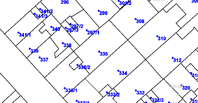 Parcela st. 336 v KÚ Doubravka, Katastrální mapa