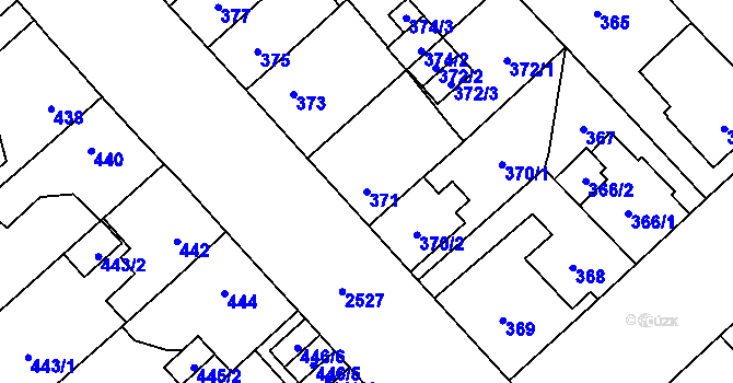 Parcela st. 371 v KÚ Doubravka, Katastrální mapa