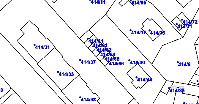 Parcela st. 414/64 v KÚ Doubravka, Katastrální mapa