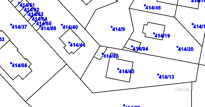 Parcela st. 414/85 v KÚ Doubravka, Katastrální mapa
