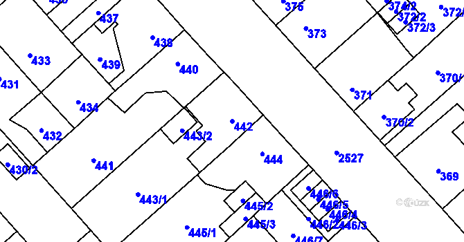 Parcela st. 442 v KÚ Doubravka, Katastrální mapa