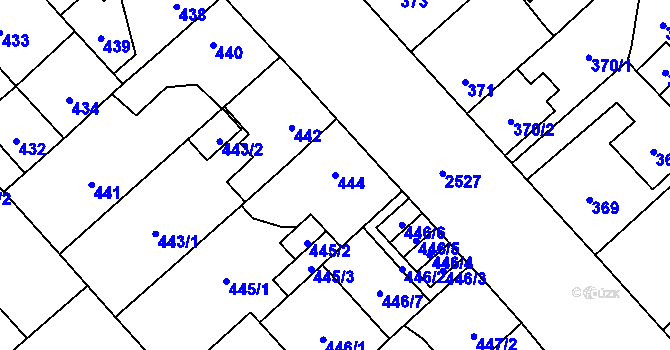 Parcela st. 444 v KÚ Doubravka, Katastrální mapa