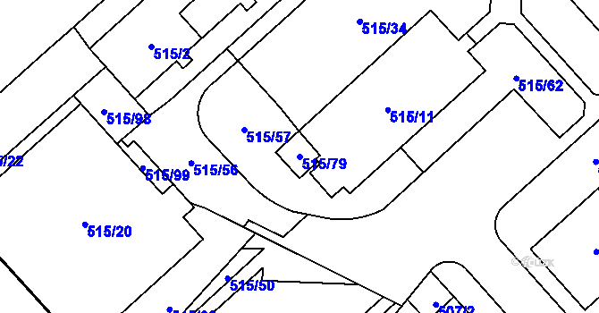 Parcela st. 515/79 v KÚ Doubravka, Katastrální mapa