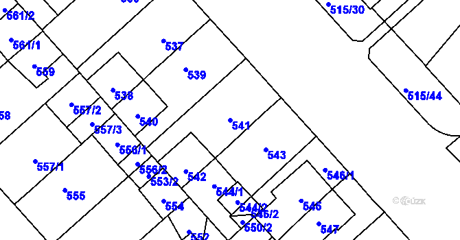 Parcela st. 541 v KÚ Doubravka, Katastrální mapa