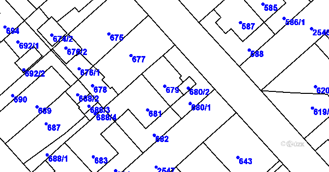 Parcela st. 679 v KÚ Doubravka, Katastrální mapa