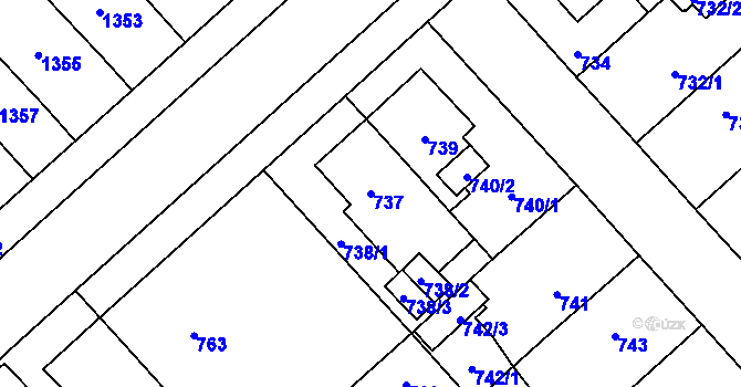 Parcela st. 737 v KÚ Doubravka, Katastrální mapa