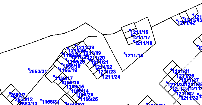 Parcela st. 1211/15 v KÚ Doubravka, Katastrální mapa