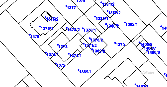 Parcela st. 1371/2 v KÚ Doubravka, Katastrální mapa