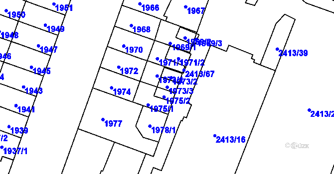 Parcela st. 1973/3 v KÚ Doubravka, Katastrální mapa