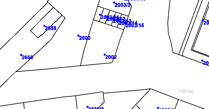 Parcela st. 2002 v KÚ Doubravka, Katastrální mapa