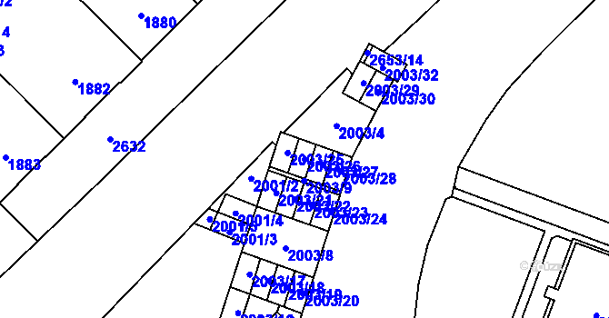 Parcela st. 2003/26 v KÚ Doubravka, Katastrální mapa