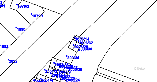 Parcela st. 2003/32 v KÚ Doubravka, Katastrální mapa