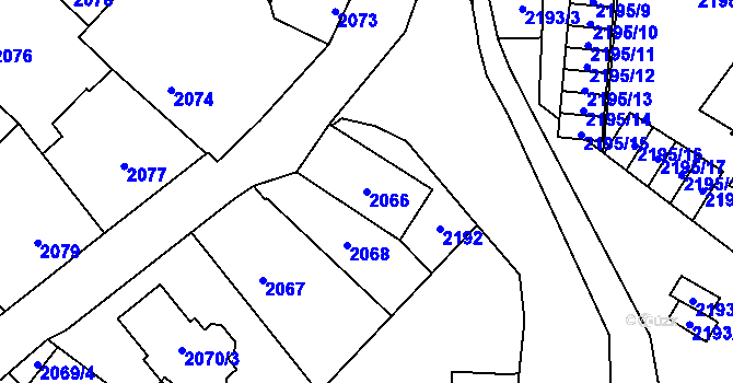 Parcela st. 2066 v KÚ Doubravka, Katastrální mapa